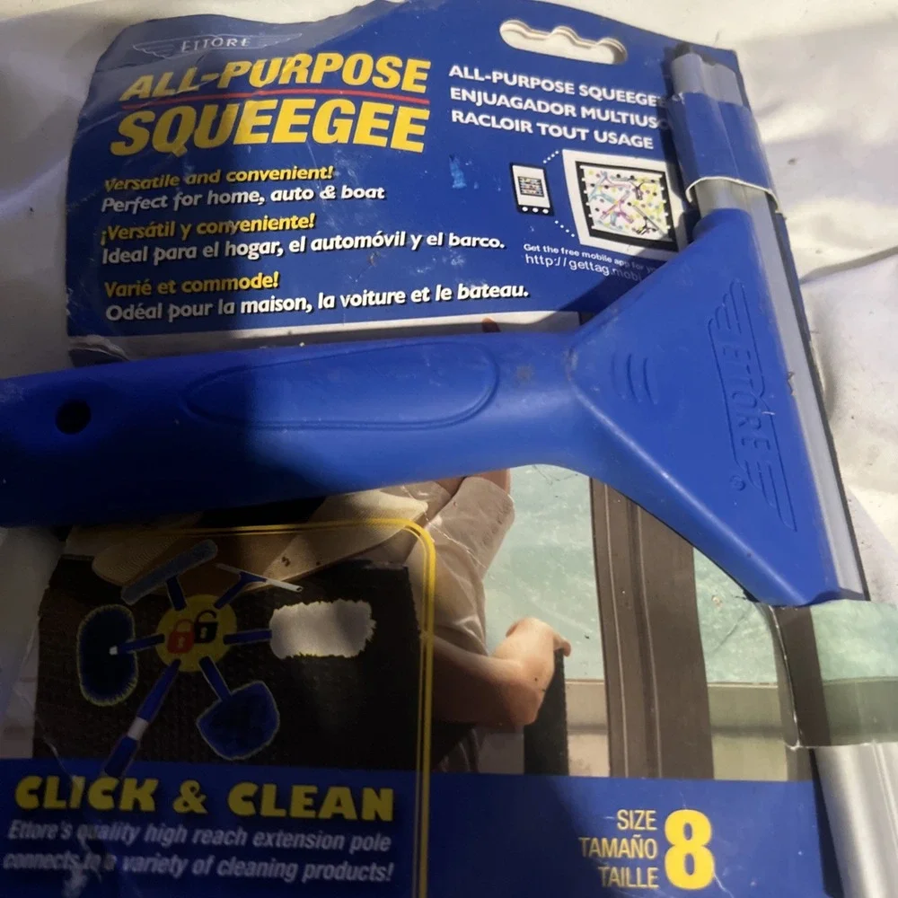 Window Squeegee Compact and Effective 8-Inch - Silicone Blade‎ for Easy Cleaning